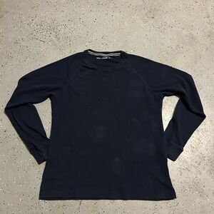 Black Long Sleeve Waffle Knit Shirt